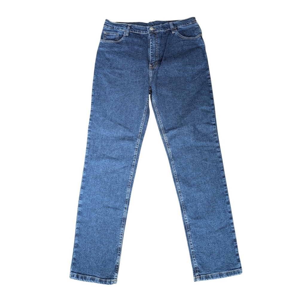 Jean Blue Station Women High Rise Straight Leg Stretch Jeans Blue Size 15/16 NWT